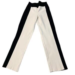 Y2K Colorblock Pants 6 Slim Straight Pull On Going Out Clubwear Black Tan Ankle